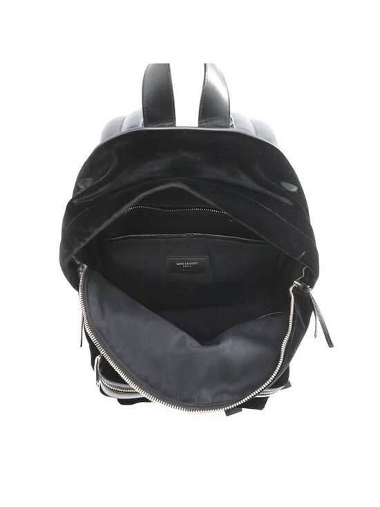 Saint Laurent Paris Sac City Backpack Velour Black